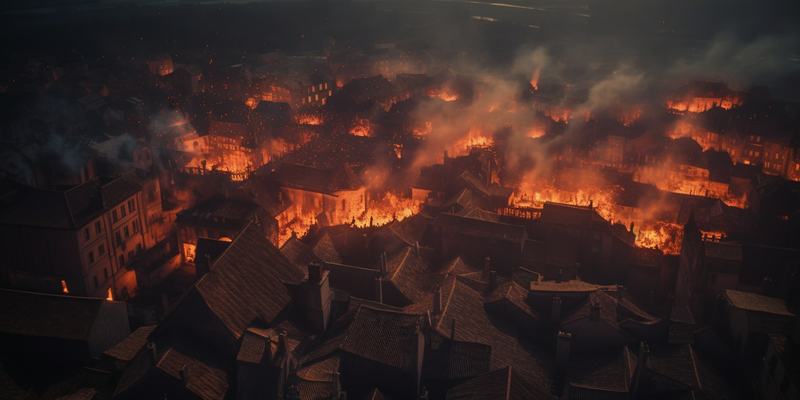 Fichier:FeuTarse A medieval city burning fire smoke point of view from 68f3489c-6c7d-4416-8e6a-572bfa43e90e.png